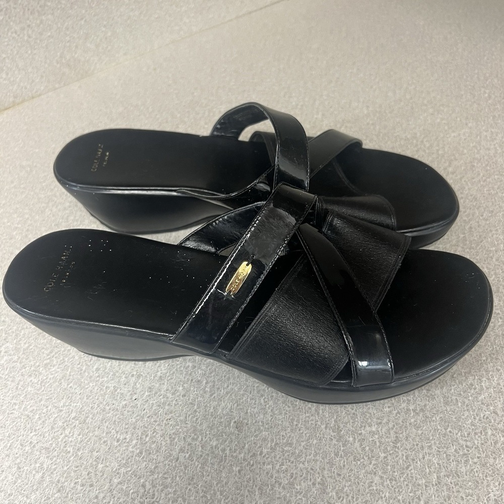 Cole Haan Black Wedge Sandals